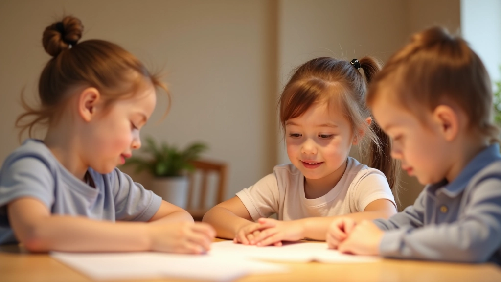 Crianças em idade pré-escolar envolvidas em atividades estruturadas com regras claras