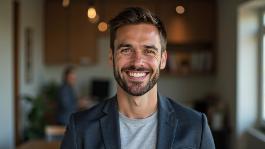 Pai e filho rindo juntos em casa depois do trabalho, momento de qualidade
